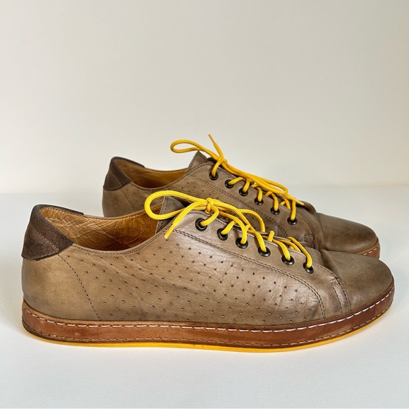EXTON Other - EXTON Italian Brown Leather Men's Loafers Yellow Sole Laces Euro 45 (USA 11)